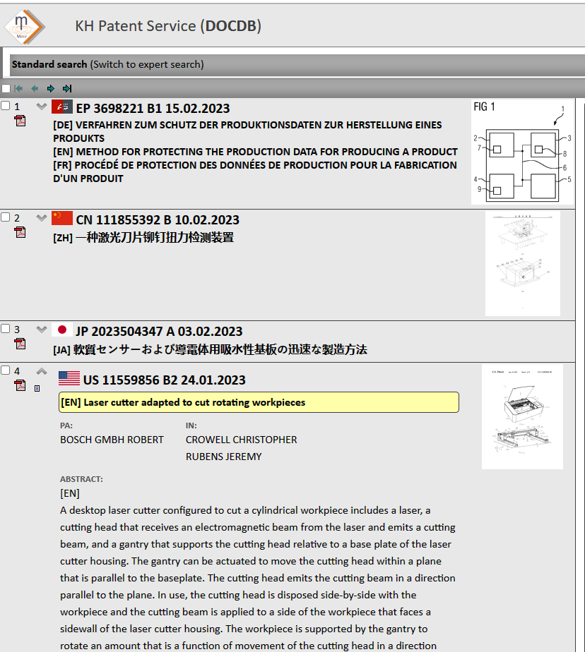 XPAT Selection Data Interface Screenshot